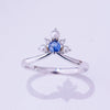 Snowflakes | Natural Sapphire, Tiny Pearl & Diamond 18kt White Gold Ring