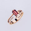 Hidden Glory | Natural Purplish-Red Tourmaline & Diamond 18kt Gold Ring
