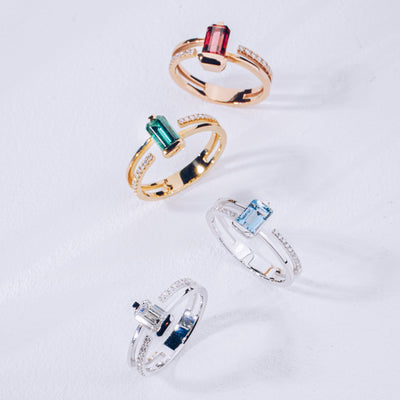 Hidden Glory | Natural Aquamarine & Diamond 18kt Gold Ring