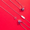 CROSS MY HEART | Natural Ruby & Orange Sapphire 18kt Gold Necklace