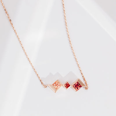 Utopia | Natural Coloured Sapphire 18kt Rose Gold Trio Necklace