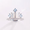 ROYAL | Natural Aquamarine, Mother-of-Pearl & Diamond 18kt White Gold Ring