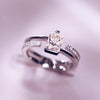 Hidden Glory | Natural Emerald-cut Light Pink Diamond & Diamonds 18kt Gold Ring