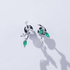 Lush Greenery | Natural Emerald & Diamond 18kt White Gold Earrings