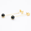 Aurora's Drop | Natural Black Chalcedony 925 Silver 18K Gold Plated Detachable Earrings