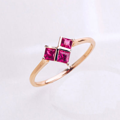 CROSS MY HEART | Natural Ruby 18kt Rose Gold Ring