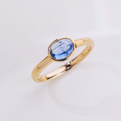 Universe | Natural Multiple Blue Sapphire 18kt Yellow Gold Stacking Rings