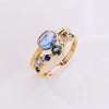 Universe | Natural Multiple Blue Sapphire 18kt Yellow Gold Stacking Rings