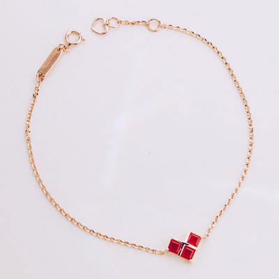 CROSS MY HEART | Natural Carnelian 18kt Rose Gold Bracelet