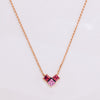 CROSS MY HEART | Natural Ruby & Pink Sapphire 18kt Gold Necklace