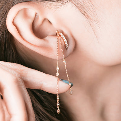 Cascata | Natural Diamond 18kt Rose Gold Two-ways Earrings