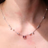 Universe | Natural Tourmaline, Tiny Pearl & Diamond 18kt White Gold Scattering Necklace