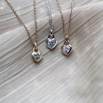 LOVELOCK | Natural White Colourless Sapphire 18kt Rose Gold Necklace