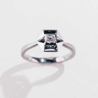 Wrap Me In Love | Natural White Diamond 18kt White Gold & Black Rhodium Plated Gold Ring