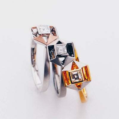 Wrap Me In Love | Natural White Diamond 18kt White & Yellow Gold Ring
