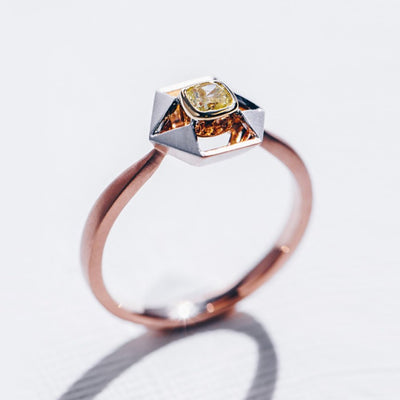 Wrap Me In Love | Natural Yellow Diamond 18kt Tri Gold Ring