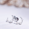 DEW | Natural Diamond & Tiny Pearl 18kt Half-way Earrings