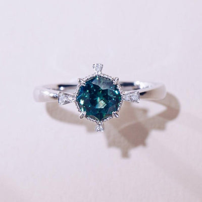 Universe | Natural Parti-Sapphire & Diamond 18kt White Gold Ring