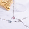 Universe | Natural Aquamarine, Tiny Pearl & Diamond 18kt White Gold Scattering Necklace