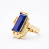 Paradeisos | Natural Lapis Lazuli 925 Silver 18K Gold Plated Ring (Matte)