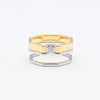Acropolis | Natural Diamond 925 Silver 18K Gold Plated Two-in-one Ring Set