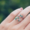 Lush Greenery | Natural Emerald & Diamond 18kt Gold Black Rhodium Ring