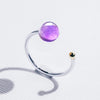 Galaxias | Natural Amethyst 925 Silver 18K Gold Plated Stacking Open Ring